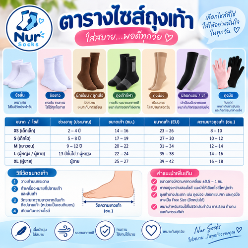 ถุงเท้าข้อสั้น ลายบล็อกสีเรียบ (Color Block)